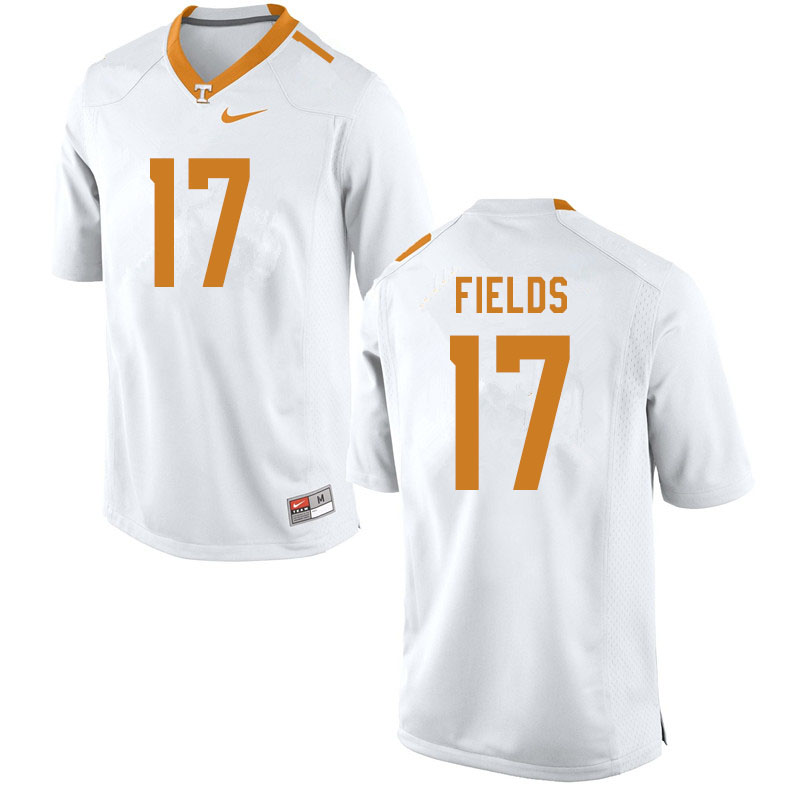Men #17 Tyus Fields Tennessee Volunteers College Football Jerseys Sale-White